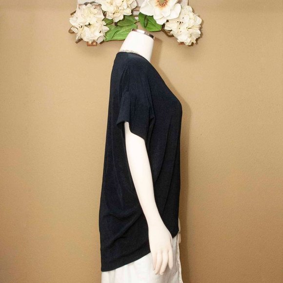 Chico's Travelers Navy Dolman Sleeve Tunic Popover Tunic Top size S - Picture 4 of 7